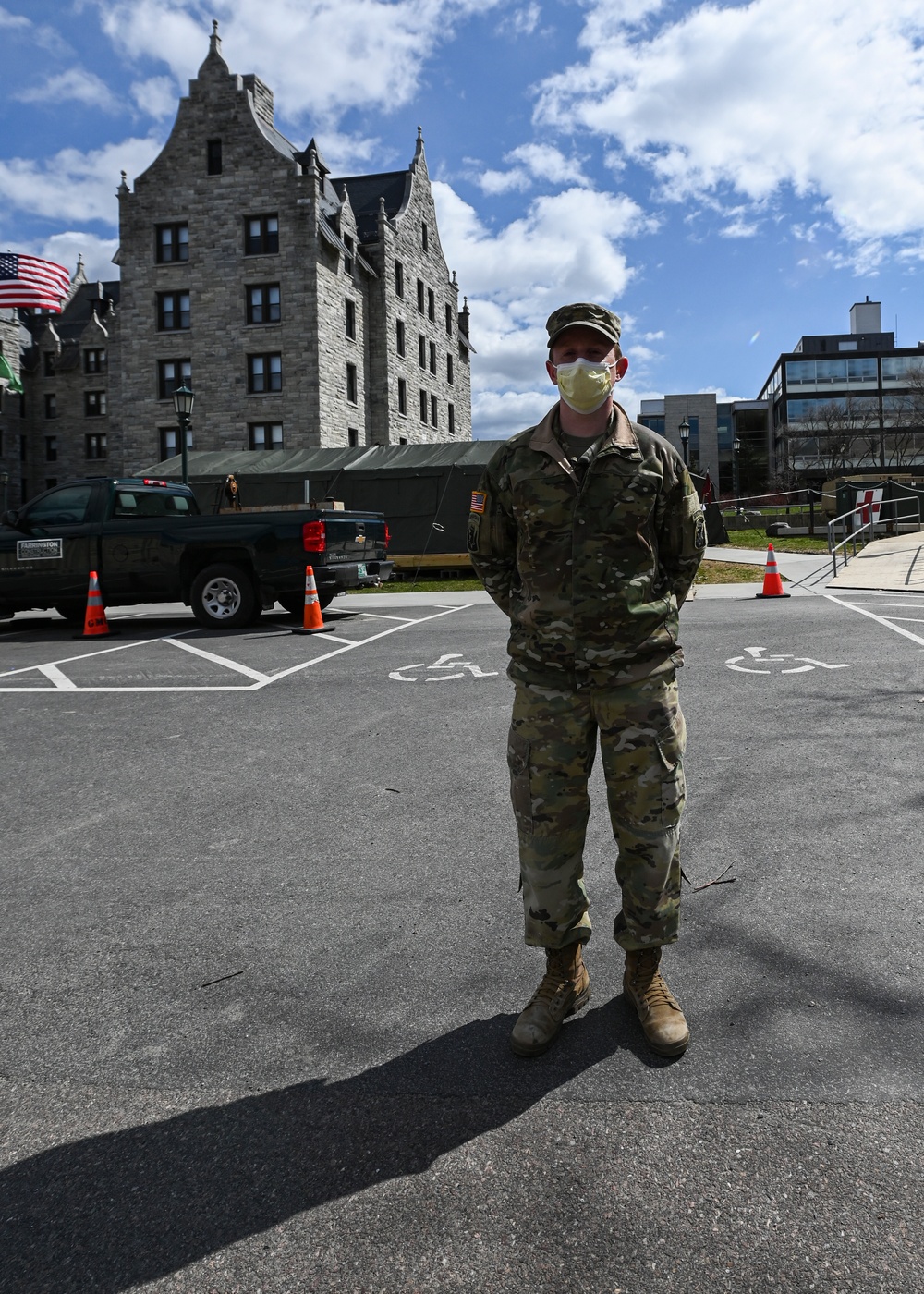 Vermont soldiers conduct a mass casualty exercise at UVM Medical Center