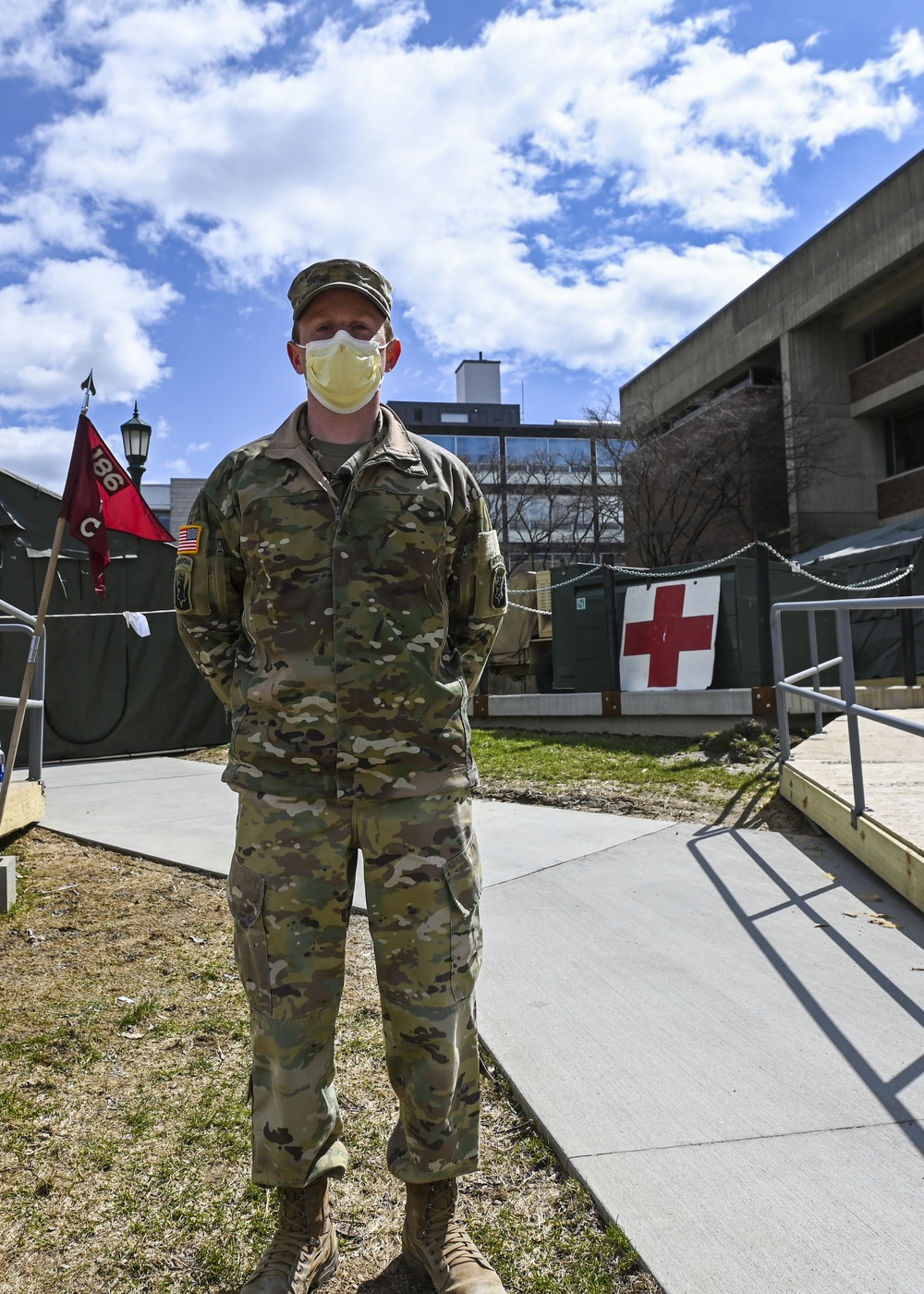 Vermont soldiers conduct a mass casualty exercise at UVM Medical Center