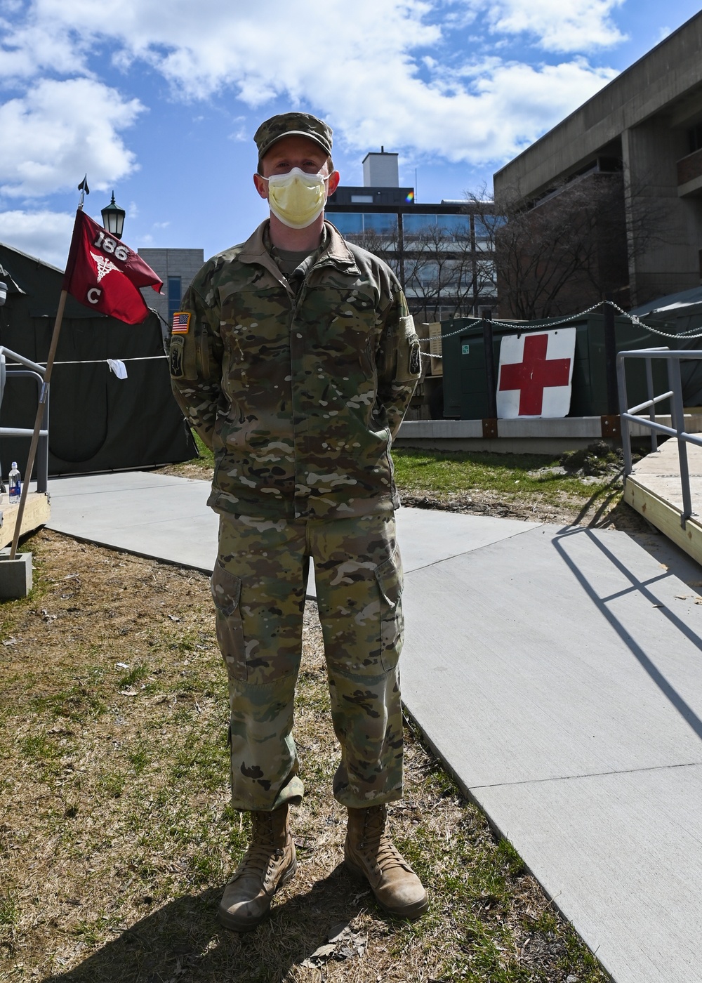 Vermont soldiers conduct a mass casualty exercise at UVM Medical Center