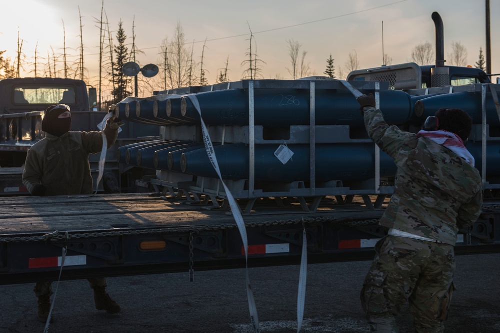 Barging into the fight: Eielson receives critical munitions