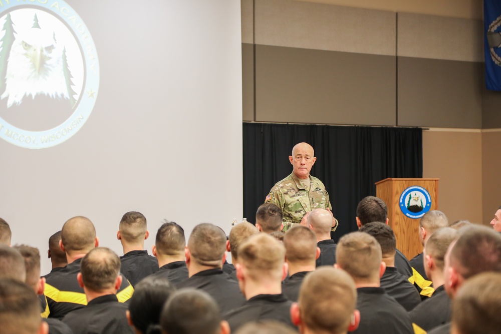 The NCO Academy Fort McCoy hosted LTG Luckey for a Town Hall on 08 Feb 2020.