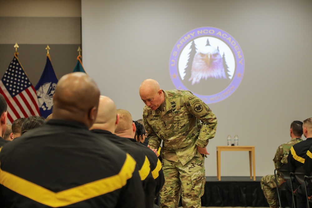 The NCO Academy Fort McCoy hosted LTG Luckey for a Town Hall on 08 Feb 2020.