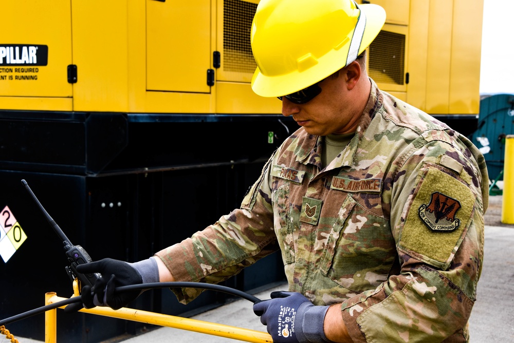 241st Engineering Installation Squadron installs fiber optic cable at McGhee Tyson Air National Guard Base