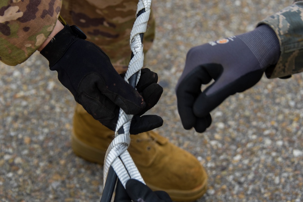 241st Engineering Installation Squadron installs fiber optic cable at McGhee Tyson Air National Guard Base