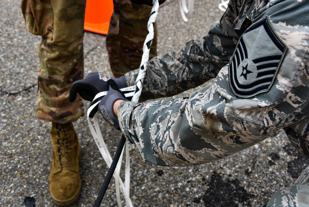 241st Engineering Installation Squadron installs fiber optic cable at McGhee Tyson Air National Guard Base