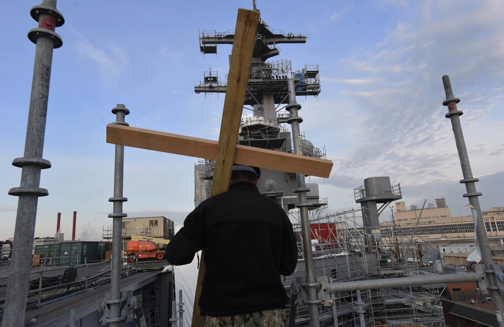 CVN 77 Easter Sunday Sunrise Service