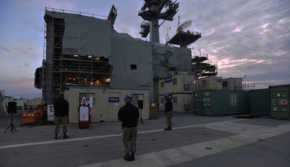 CVN 77 Easter Sunday Sunrise Service