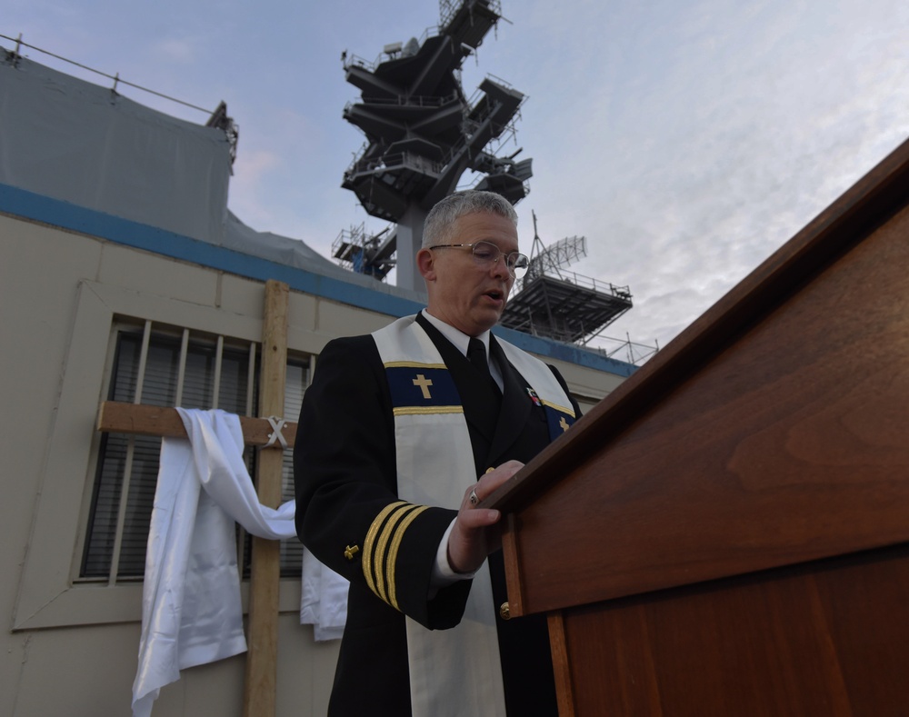 CVN 77 Easter Sunday Sunrise Service