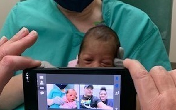 The Nobles family video chats with daughter, Zya