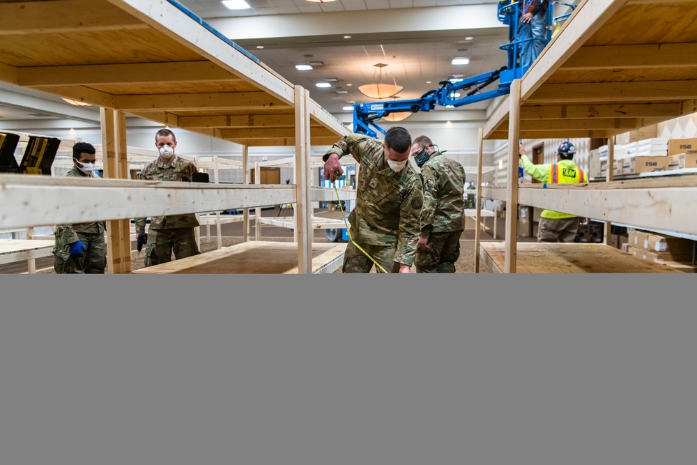 Setting up Suburban Collection Showplace as alternate care facility to receive Covid-19 patients