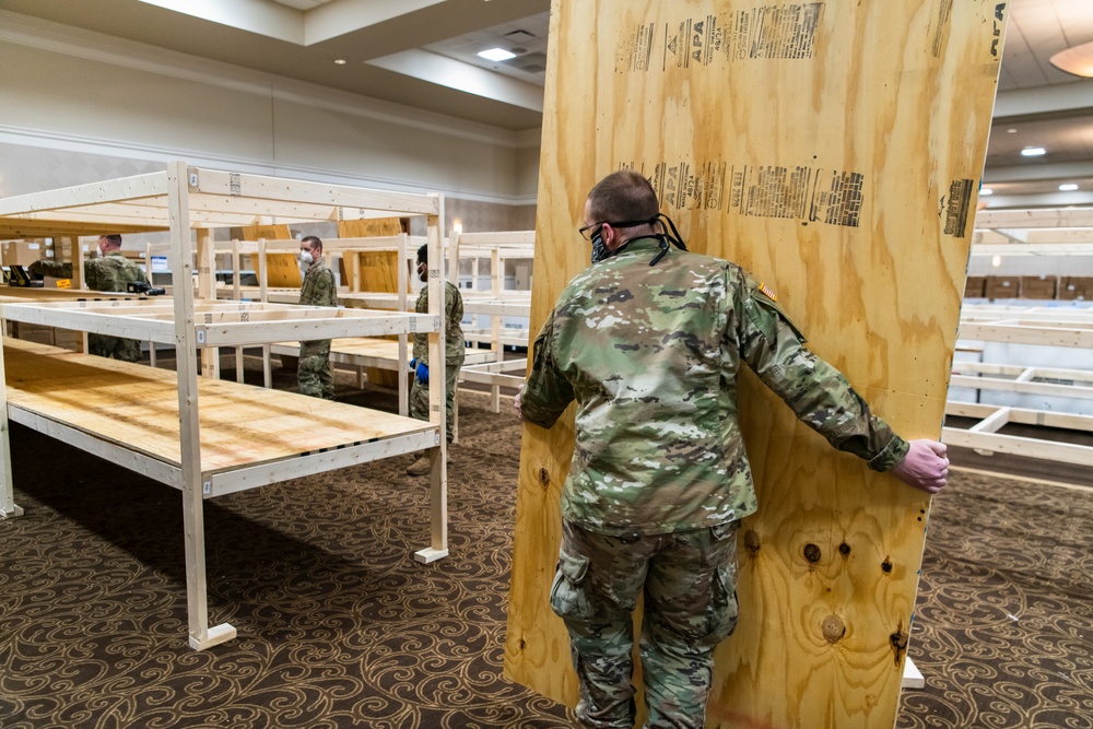 Setting up Suburban Collection Showplace as alternate care facility to receive Covid-19 patients