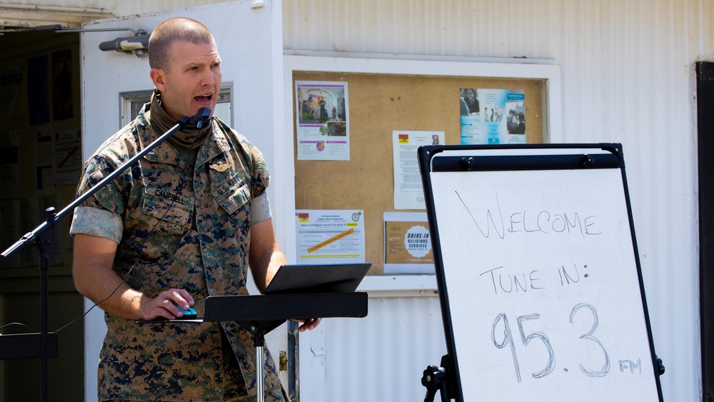 Sermon Over the Airwaves: Chaplain Provides Drive-in Sermon Over FM Radio
