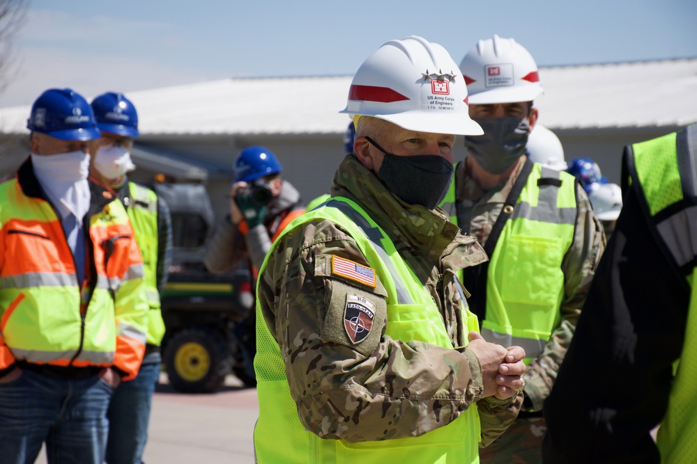 U.S. Army Lt. Gen. Todd Semonite talking to employees at The Ranch Events Complex