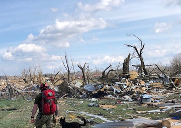 Ky. Air Guardsman, search-and-rescue K9 clear tornado rubble in Tenn.