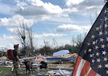 Ky. Air Guardsman, search-and-rescue K9 clear tornado rubble in Tenn.