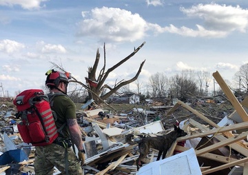 Ky. Air Guardsman, search-and-rescue K9 clear tornado rubble in Tenn.