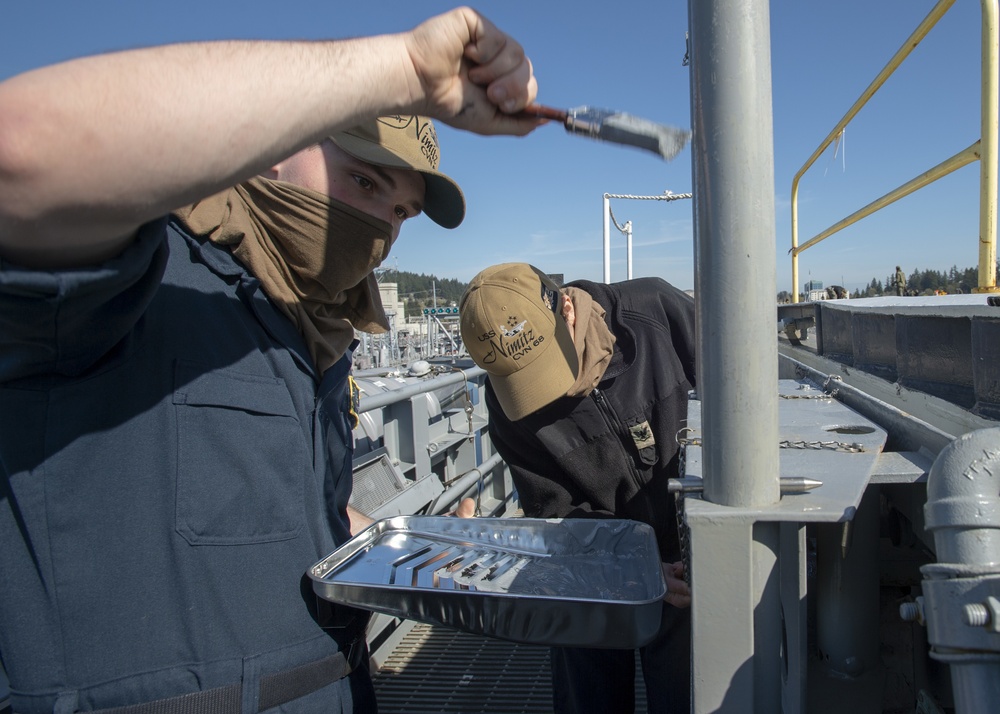 Nimitz Sailors Paint Catwalk