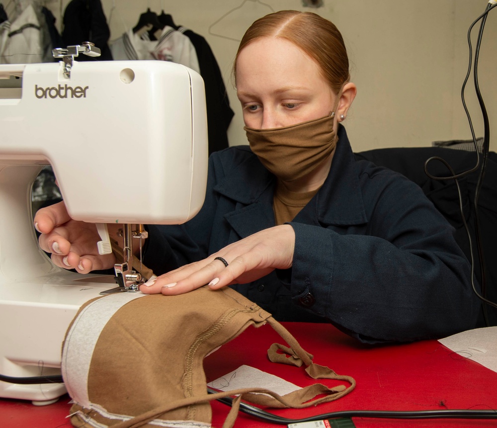 Nimitz Sailor Sews Face Covering