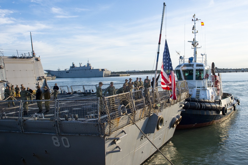 USS Roosevelt arrives in Rota, Spain