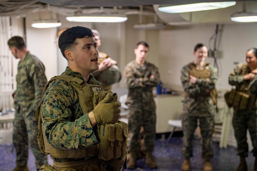 31st Marine Expeditionary Unit Corporals Course Aboard USS America (LHA 6), April 18, 2020.