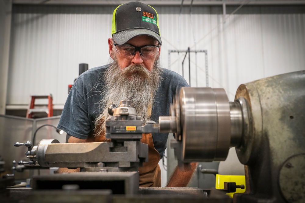 NSWC IHEODTD, McAlester Detachment use manual lath to machine parts