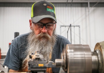 NSWC IHEODTD, McAlester Detachment use manual lath to machine parts