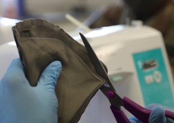 The 5th Quartermaster Theater Aerial Delivery Company and Supply Activity Europe produce masks in order to stop the spread of COVID-19