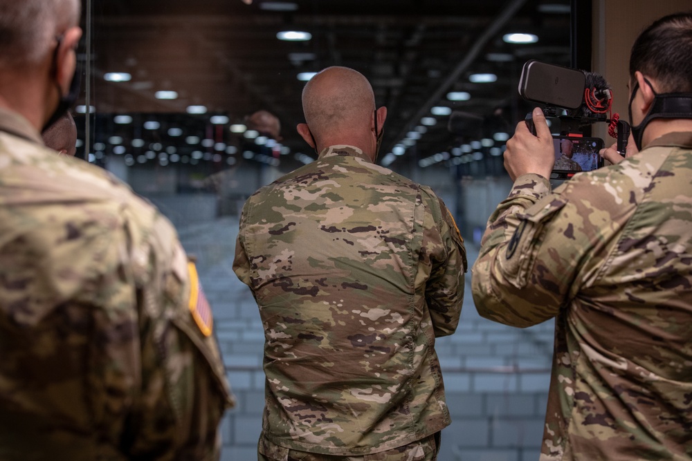 Lt. Gen. Charles D. Luckey, Chief of Army Reserve and Commanding General, visits the TCF Center