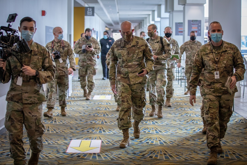 Lt. Gen. Charles D. Luckey, Chief of Army Reserve and Commanding General, visits the TCF Center