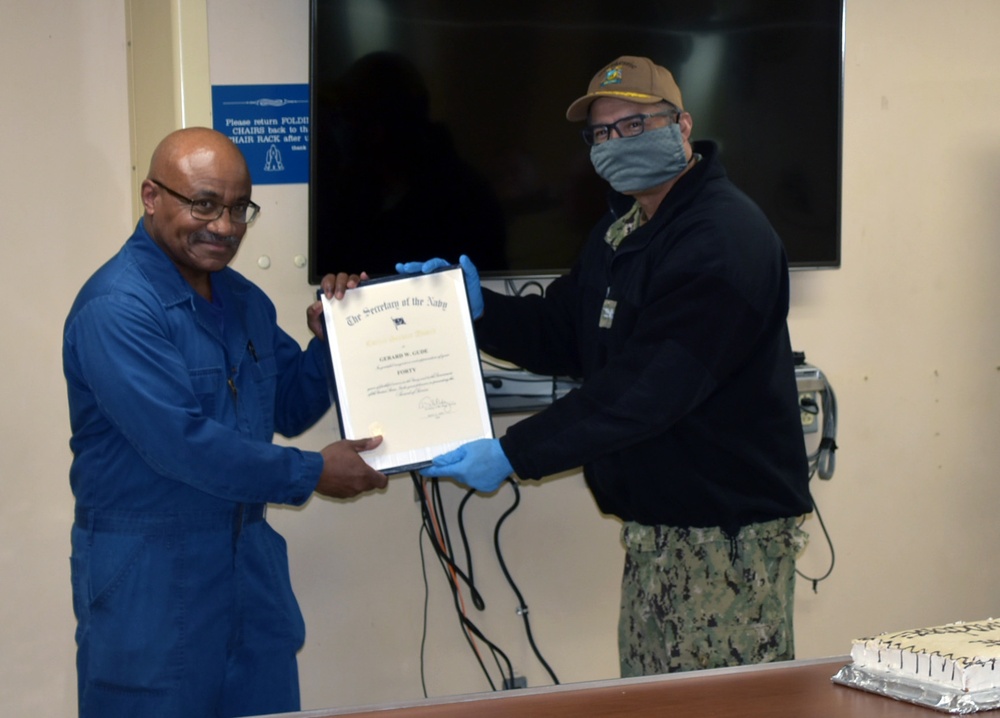 Military Sealift Command CIVMAR Recognized for Long Career