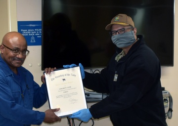 Military Sealift Command CIVMAR Recognized for Long Career