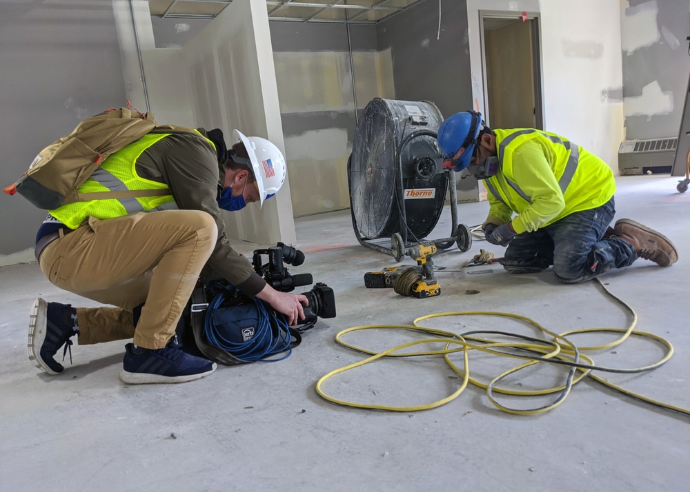Tradesmen work 24/7 to create 280 patient COVID19 ACF at Elgin