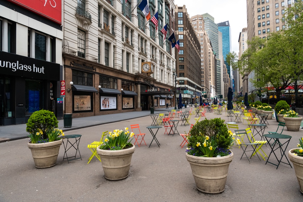 Streets Of Manhattan Are Empty As Residents Stay Home