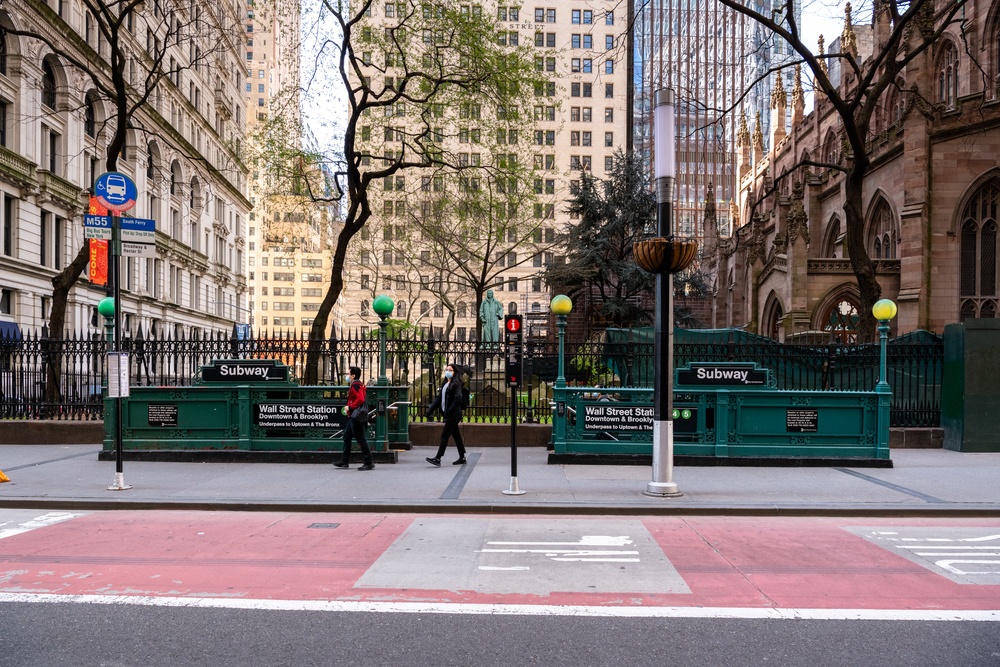 Streets Of Manhattan Are Empty As Residents Stay Home