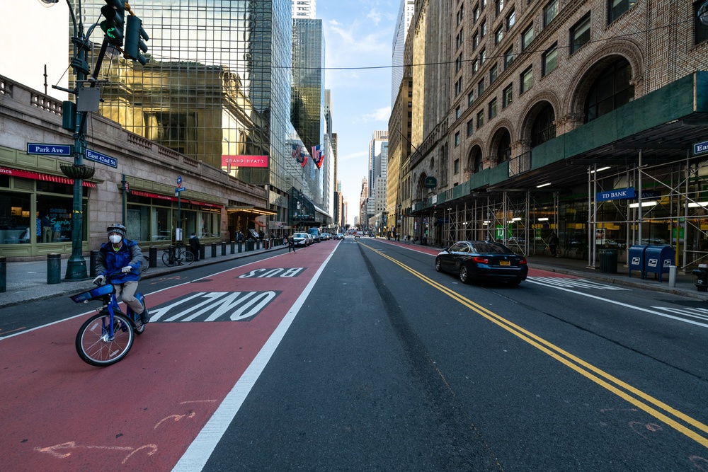 Streets Of Manhattan Are Empty As Residents Stay Home