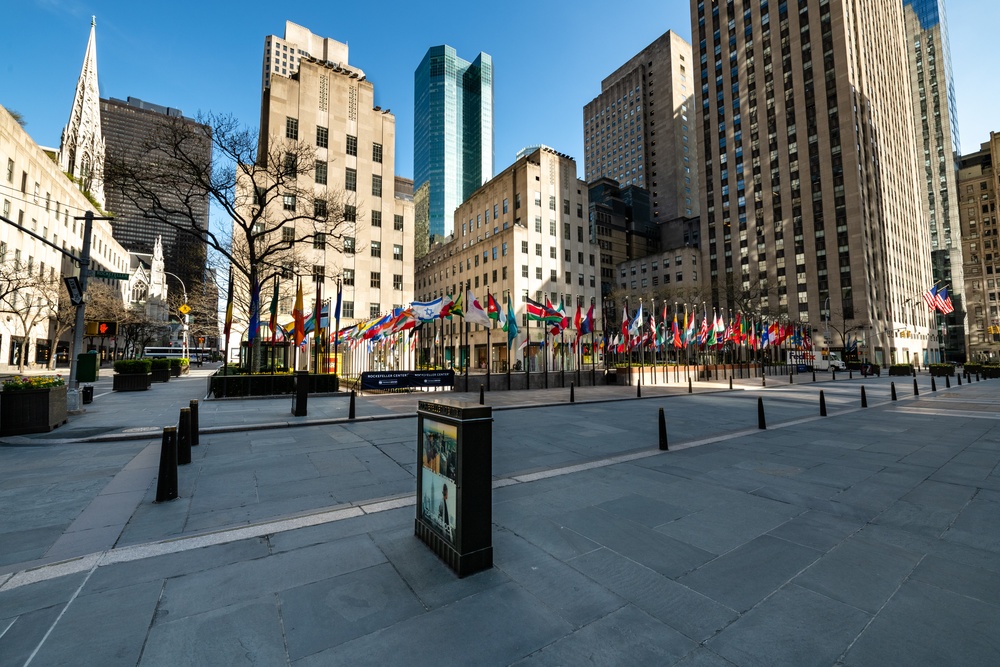 Streets Of Manhattan Are Empty As Residents Stay Home