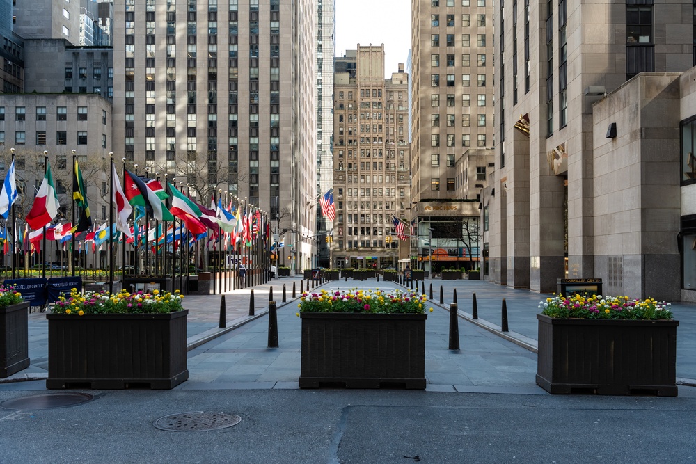 Streets Of Manhattan Are Empty As Residents Stay Home