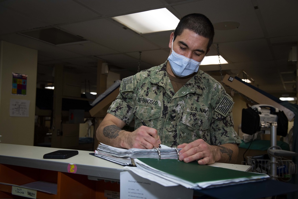 Daily Operations in Patient Wards Aboard USNS Comfort