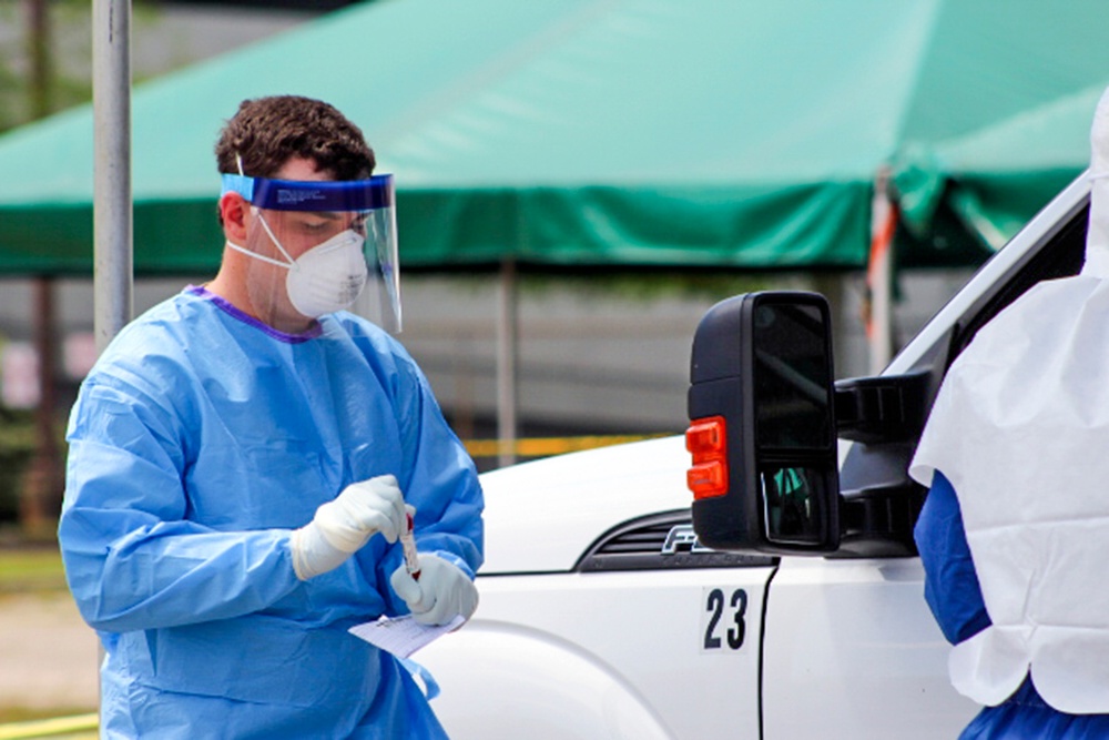 La. National Guard conducts drive through testing