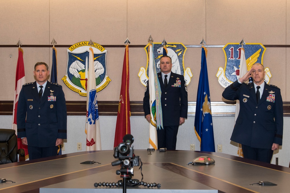 Lt. Gen. Krumm takes command of NORAD, ALCOM, and the 11th Air Force