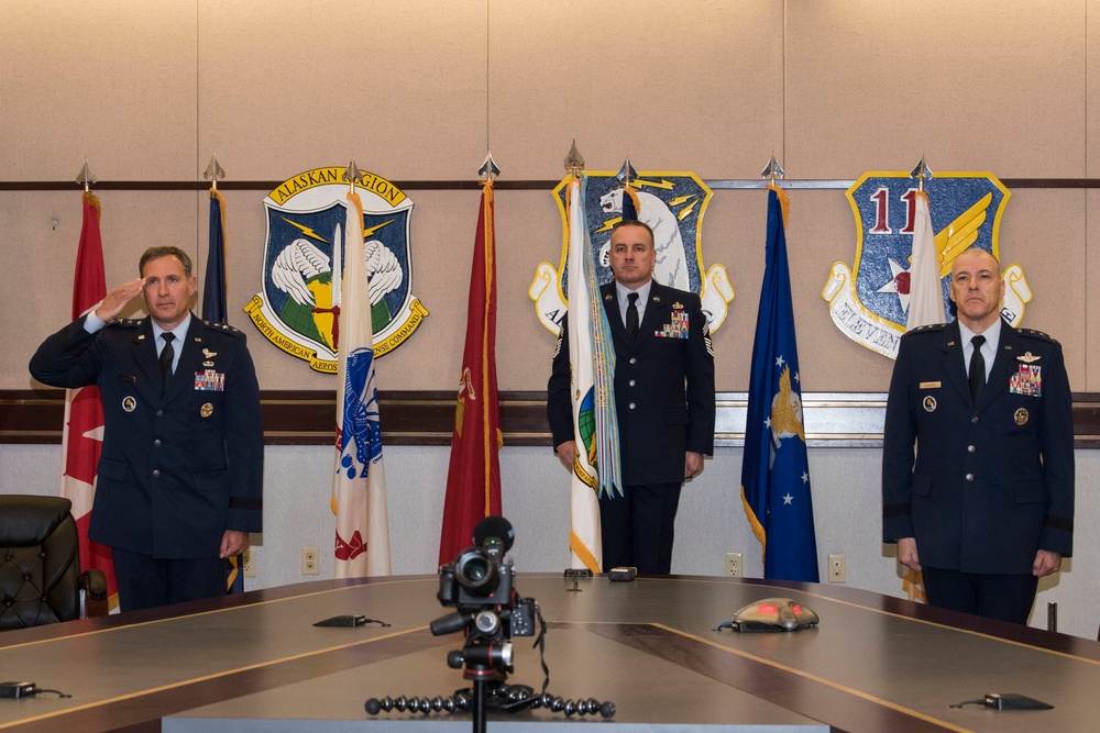 Lt. Gen. Krumm takes command of NORAD, ALCOM, and the 11th Air Force