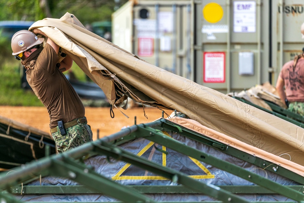 Sailors Begin Construction of Expeditionary Medical Facility in Guam