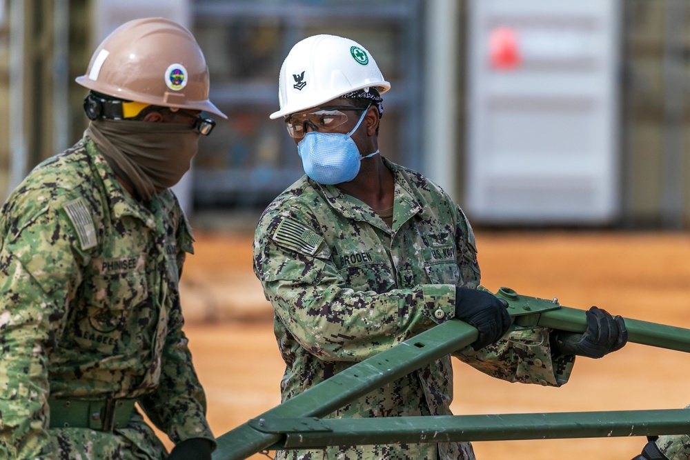 Sailors Begin Construction of Expeditionary Medical Facility in Guam