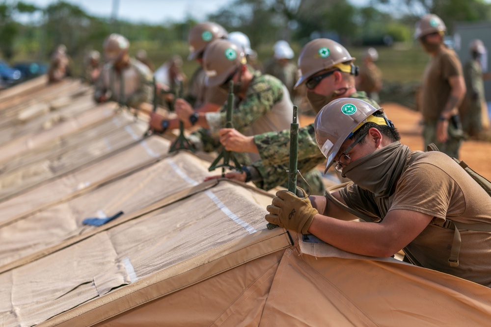 Sailors Begin Construction of Expeditionary Medical Facility in Guam