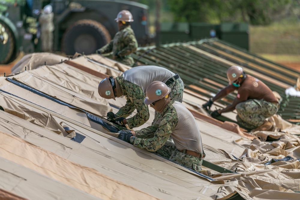 Sailors Begin Construction of Expeditionary Medical Facility in Guam