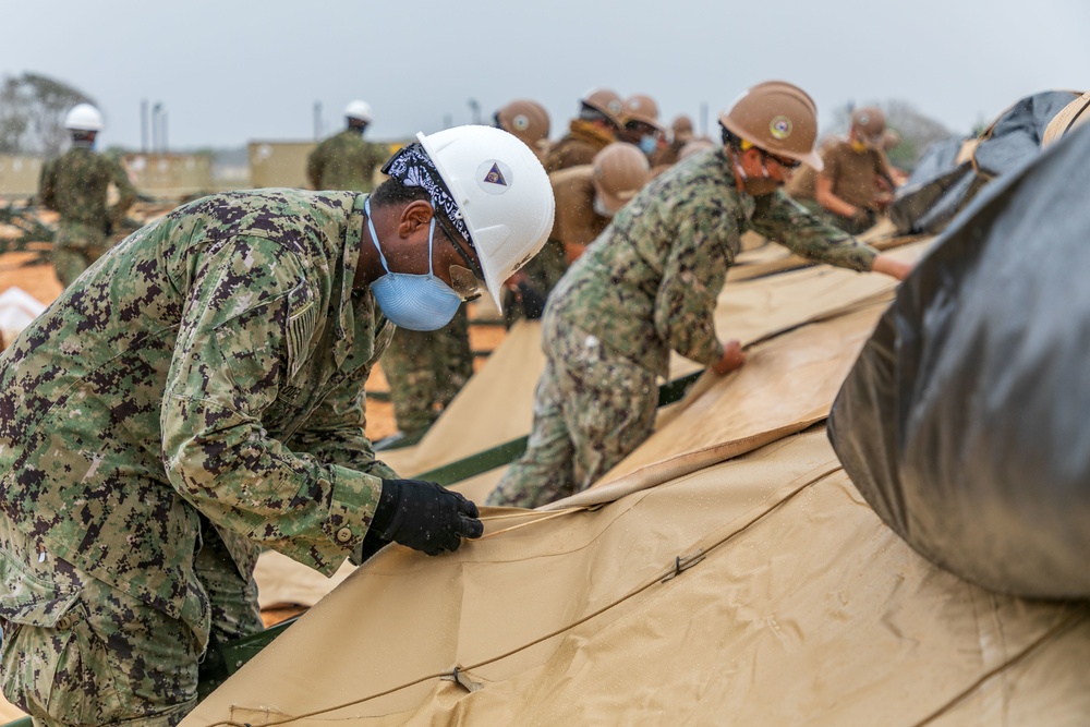 Sailors Begin Construction of Expeditionary Medical Facility in Guam