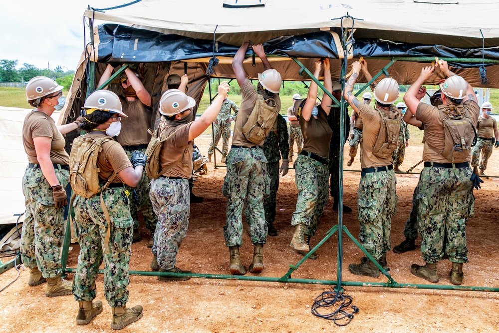 Sailors Begin Construction of Expeditionary Medical Facility in Guam