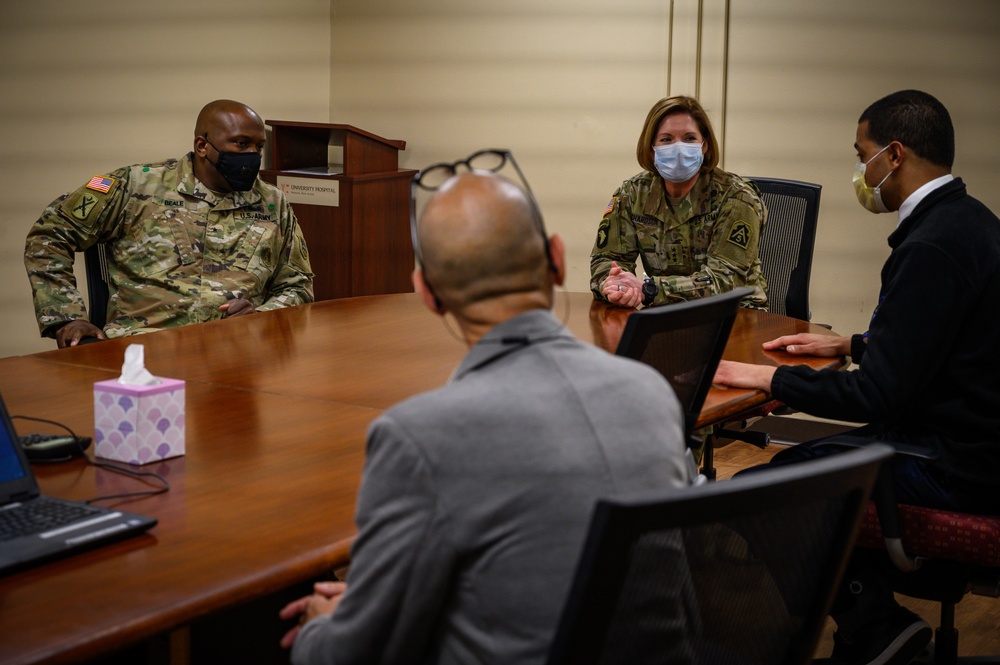 Commanding General of U.S. Army North Laura Richardson visits University Hospital in Newark, New Jersey