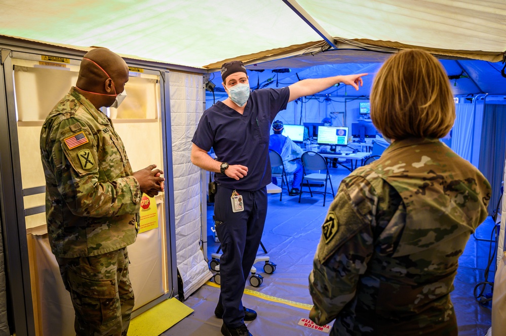 Commanding General of U.S. Army North Laura Richardson visits University Hospital in Newark, New Jersey