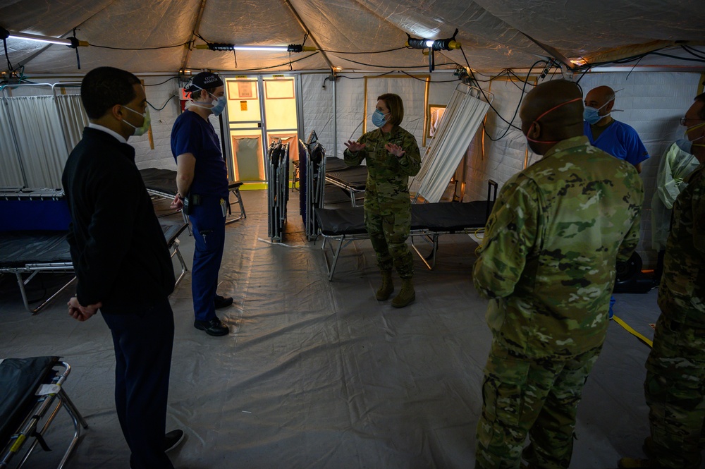 Commanding General of U.S. Army North Laura Richardson visits University Hospital in Newark, New Jersey